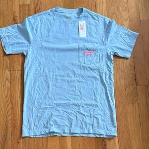Vineyard Vines Light Blue Tee with Pink Back Logo